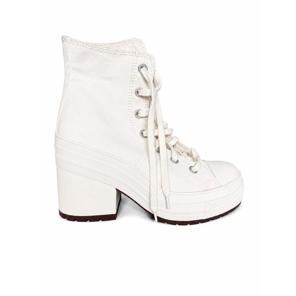 Converse Chuck 70 De Luxe Heel Egret Canvas Platform Boots Women's Size 7.5 - Picture 5 of 9